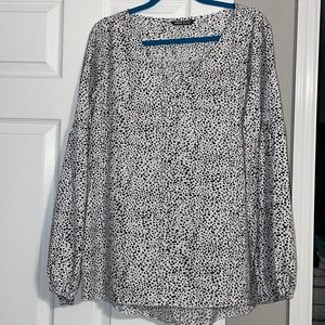 Shein black and white spotted blouse.